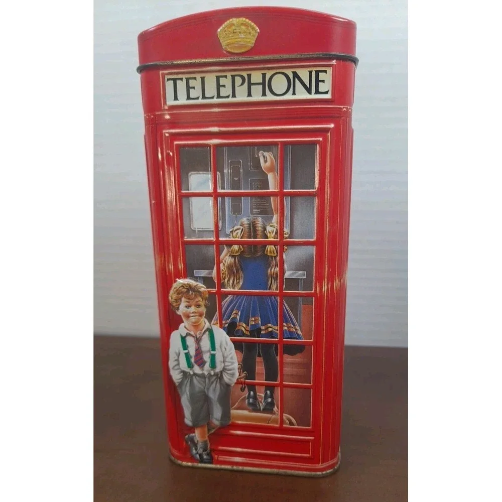 Vtg Churchill Heritage Of England Telephone Kiosk Money Tin Bank Made In England